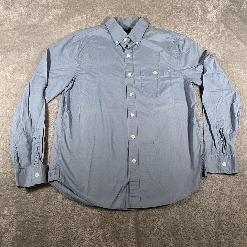 Todd Snyder Shirt Mens Medium Blue Cotton Button Down Long Sleeve Chest Pocket